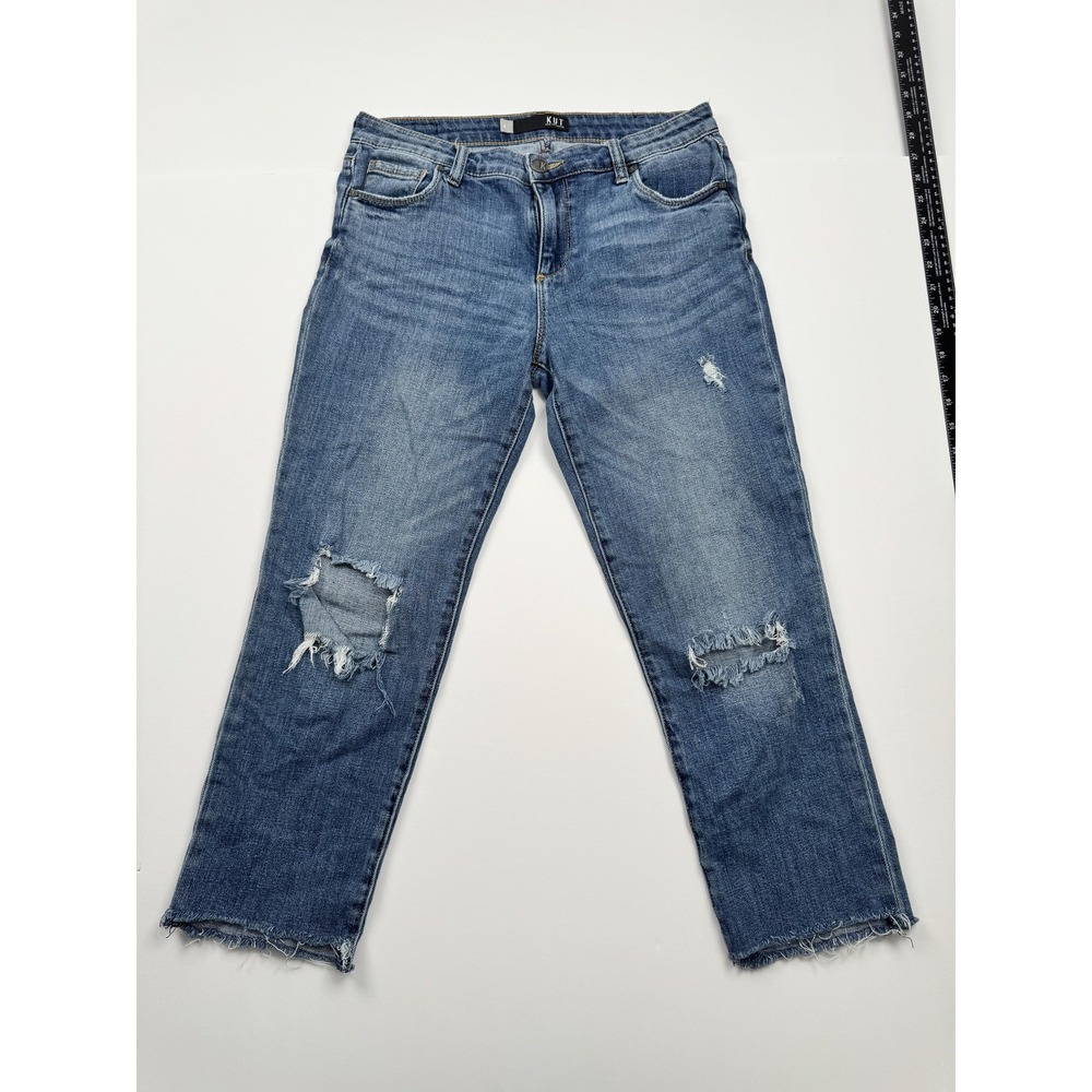 Kut From The Kloth Jeans Womens 6 (32x24) Blue Reese Ankle Straight Distressed